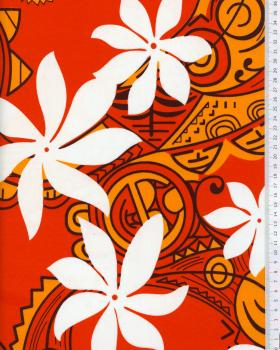 Polynesian fabric VAHINE Red - Tissushop